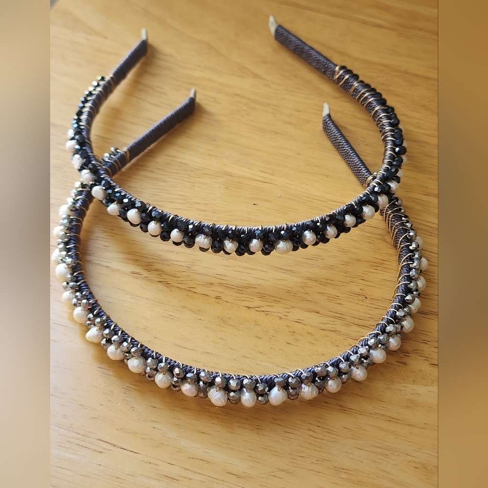 Bundle Of 2 Pearl Beaded Headband